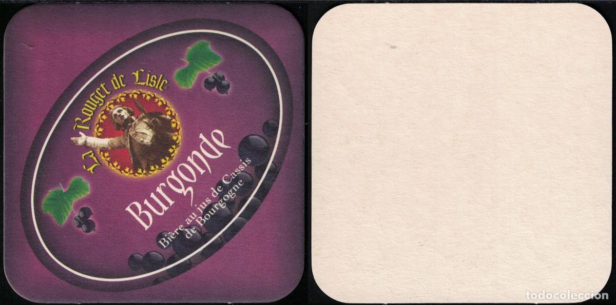 Coleccionismo de cervezas: Francia Sous Bock Beermat Coaster La Rouget de Lisle Burgonde au jus de Cassis