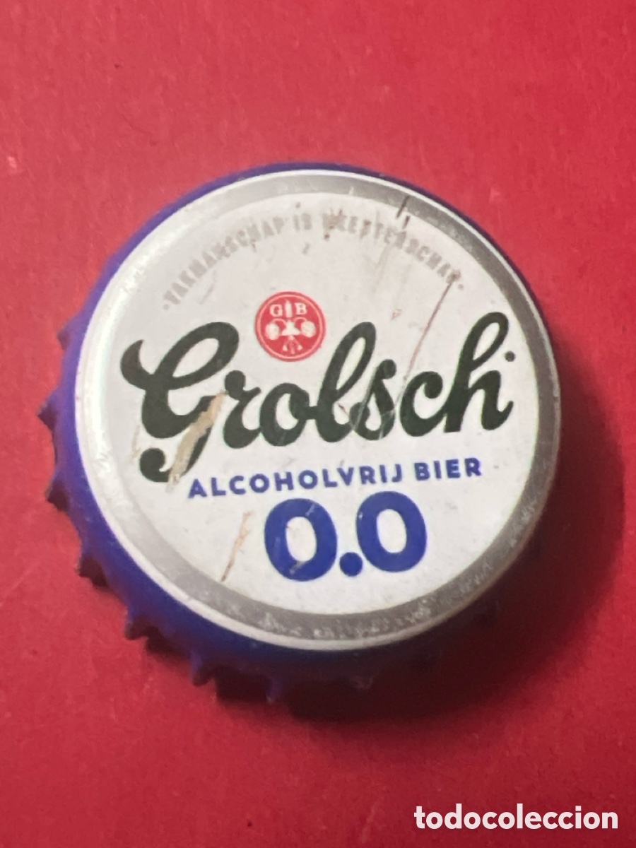 Coleccionismo de cervezas: T4/X32/J1. CHAPA CERVEZA - Grolsch 0.0 Alcoholvrij Bier Vakmanschap is Meesterschap GB