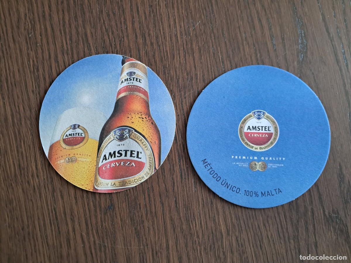 Coleccionismo de cervezas: posavasos de cerveza, Amstel, m&eacute;todo &uacute;nico, 100% malta.