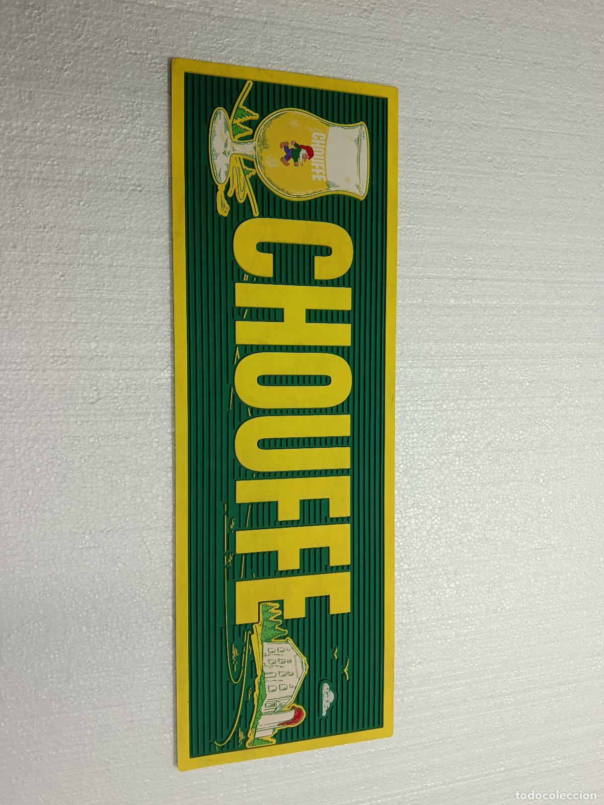 Coleccionismo de cervezas: ALFOMBRA DE GOMA CERVEZA CHOUFFE. 60CM X 20CM APROXIMADAMENTE. POCO USO.
