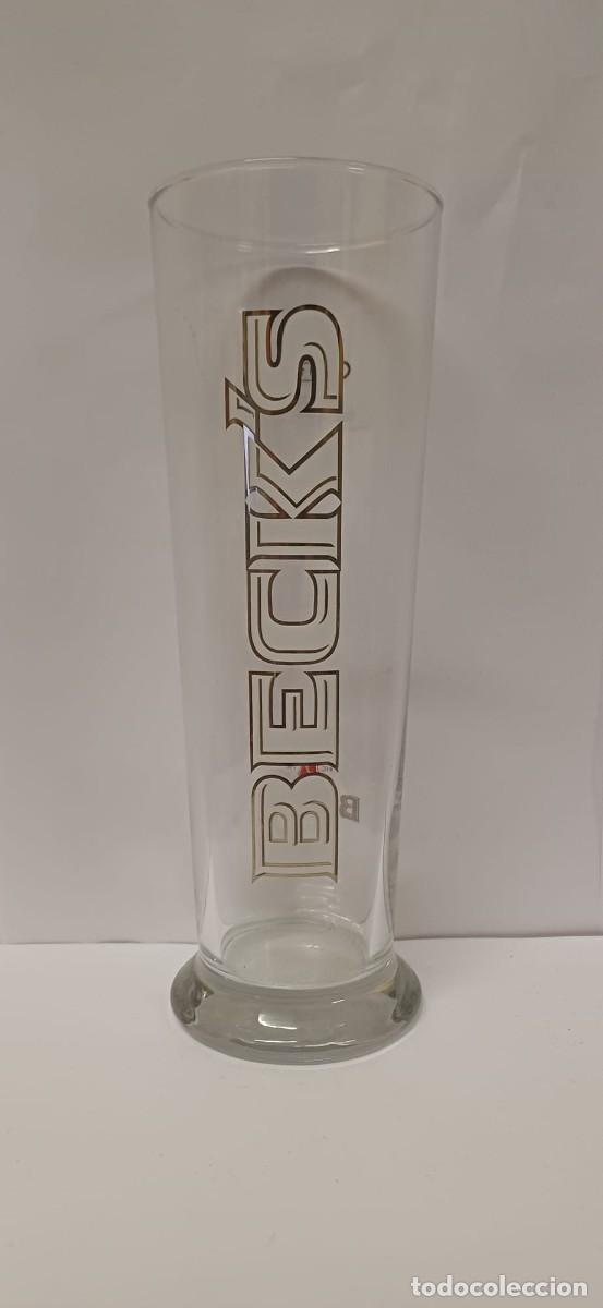 Coleccionismo de cervezas: Vaso Cerveza Beck&rsquo;s 40cl Sahm 2013 escudo rojo