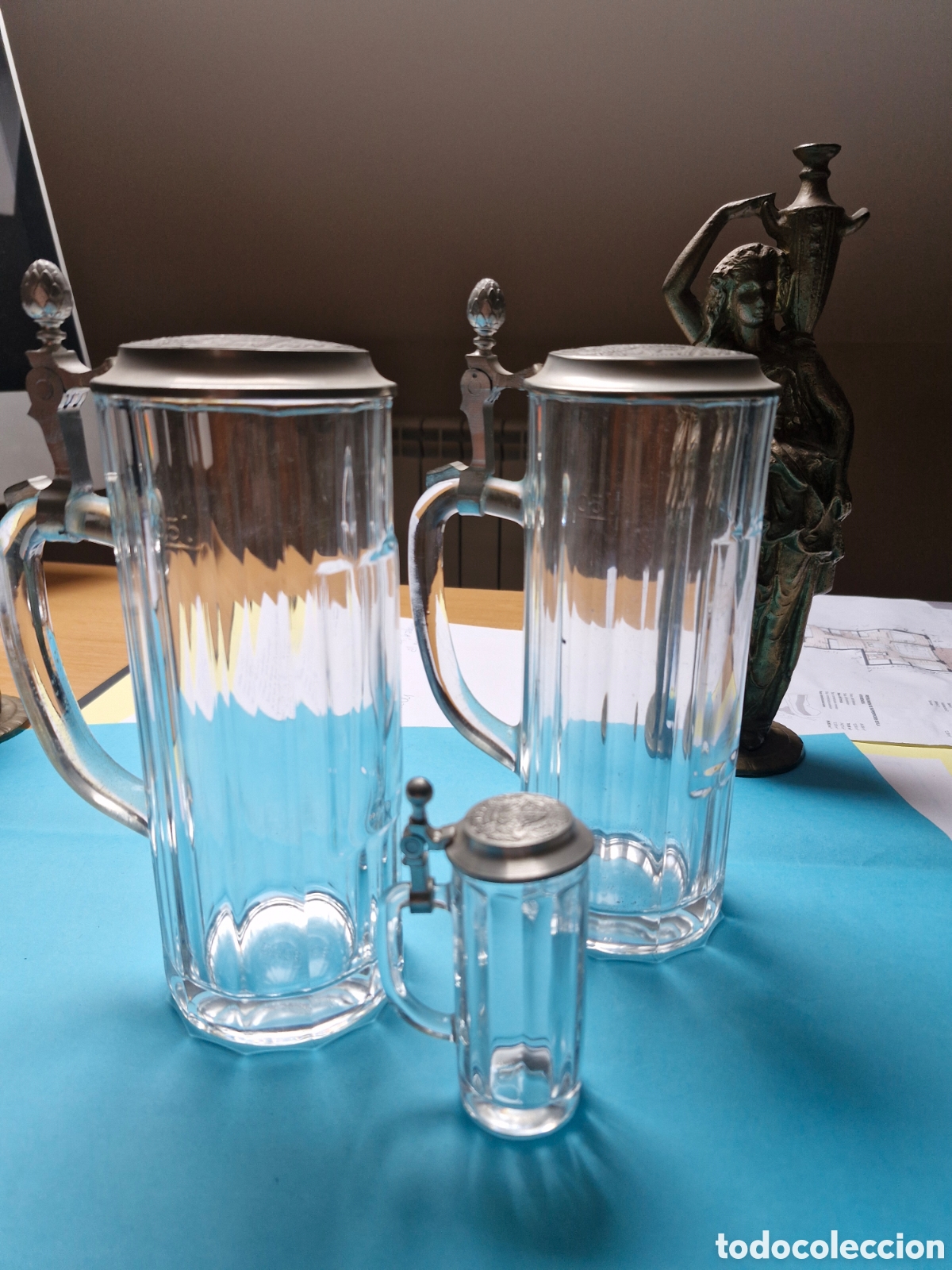 Coleccionismo de cervezas: Conjunto de 3 jarras de cerveza alemanas de la marca SQHM