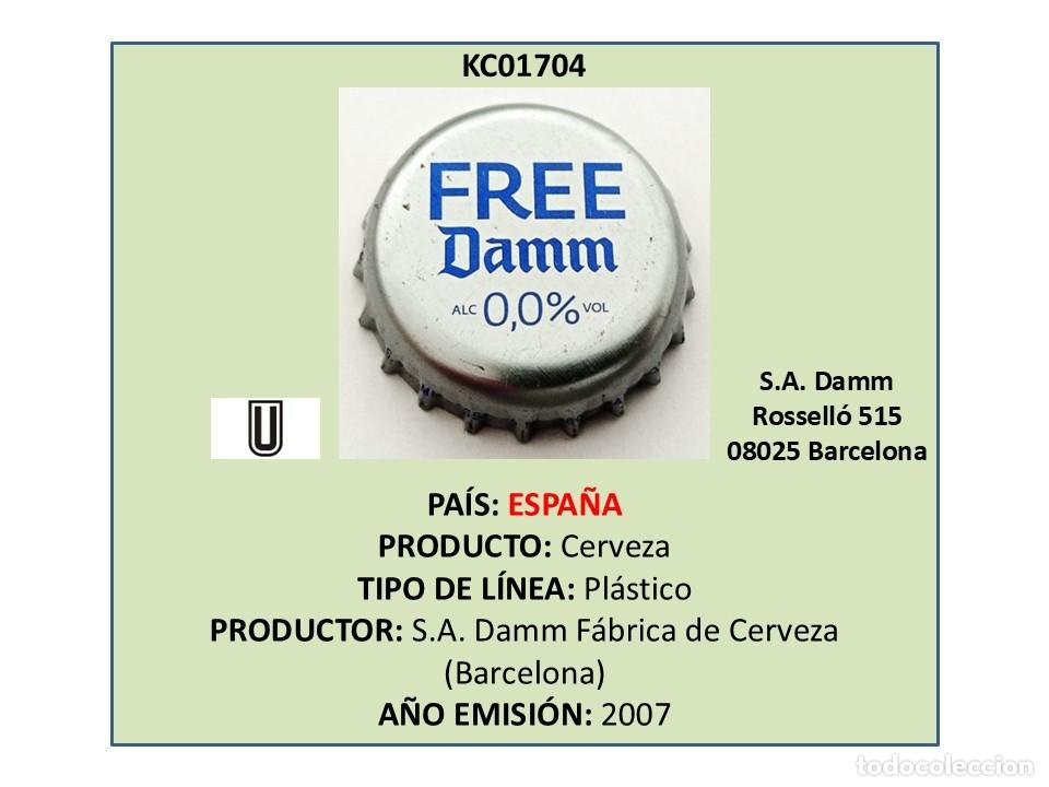 Coleccionismo de cervezas: TAPON CORONA CAPSULA CHAPA CERVEZA FREE DAMM 0,0% Alc. (ESPA&Ntilde;A)