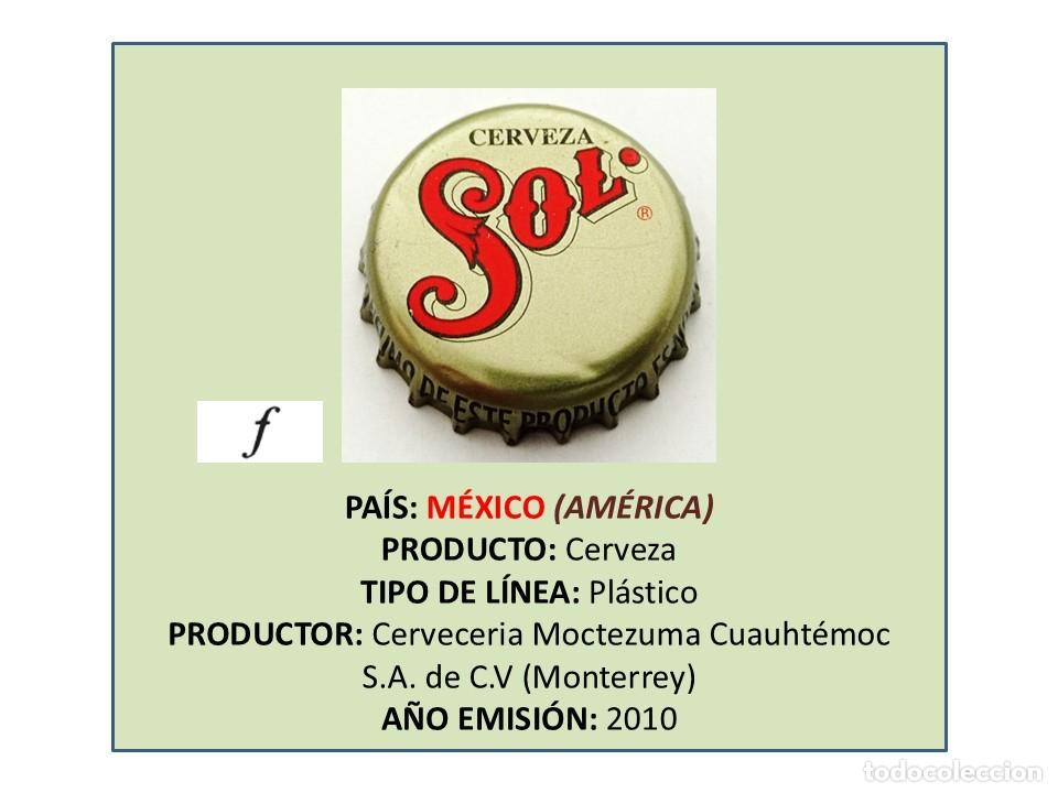 Coleccionismo de cervezas: TAPON CORONA CAPSULA CHAPA CERVEZA SOL (M&Eacute;XICO)