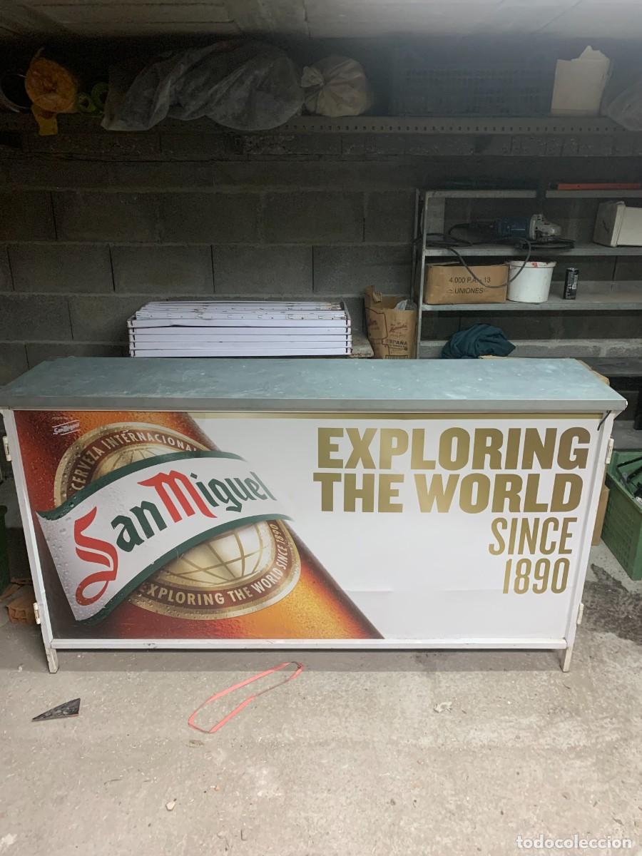 Collezionismo di birre: PUBLICIDAD: MOSTRADOR MET&Aacute;LICO PUBLICITARIO DESMONTABLE SAN MIGUEL
