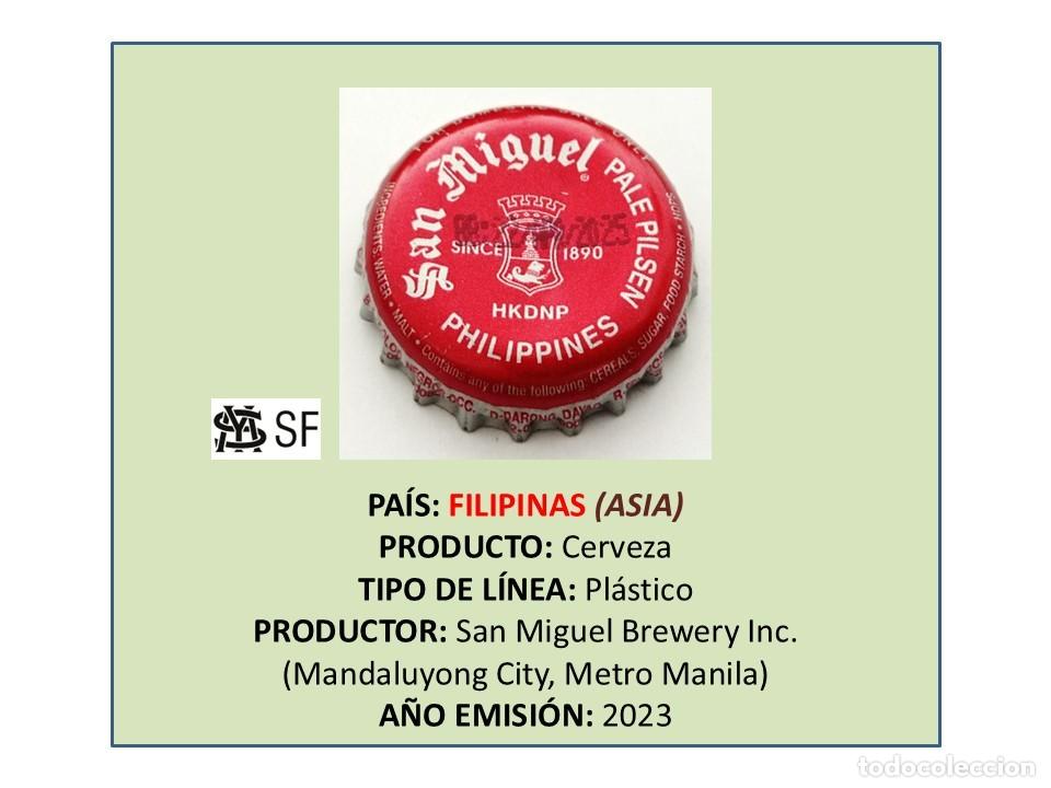 Coleccionismo de cervezas: TAPON CORONA CAPSULA CHAPA CERVEZA SAN MIGUEL PALE PILSEN (FILIPINAS)