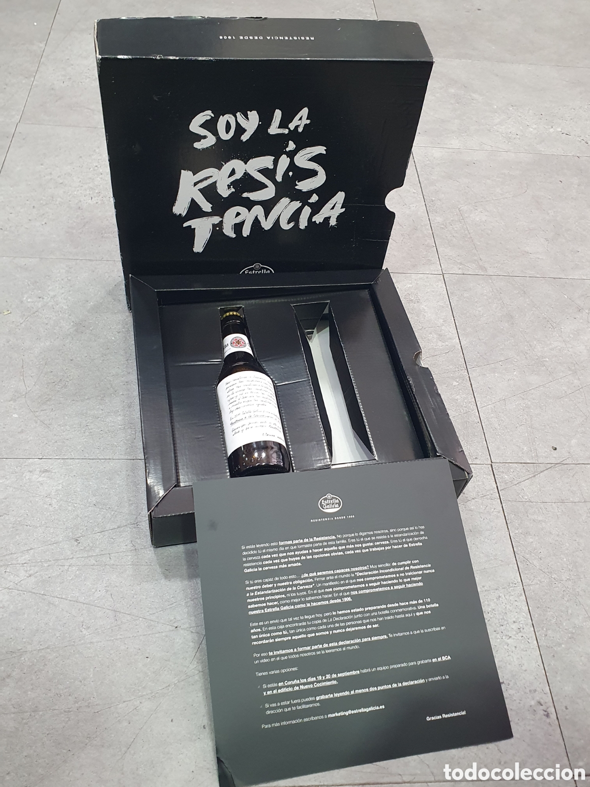 Sammeln von Brauereiartikeln: Botella Estrella Galicia Soy la Resistencia. (L131)