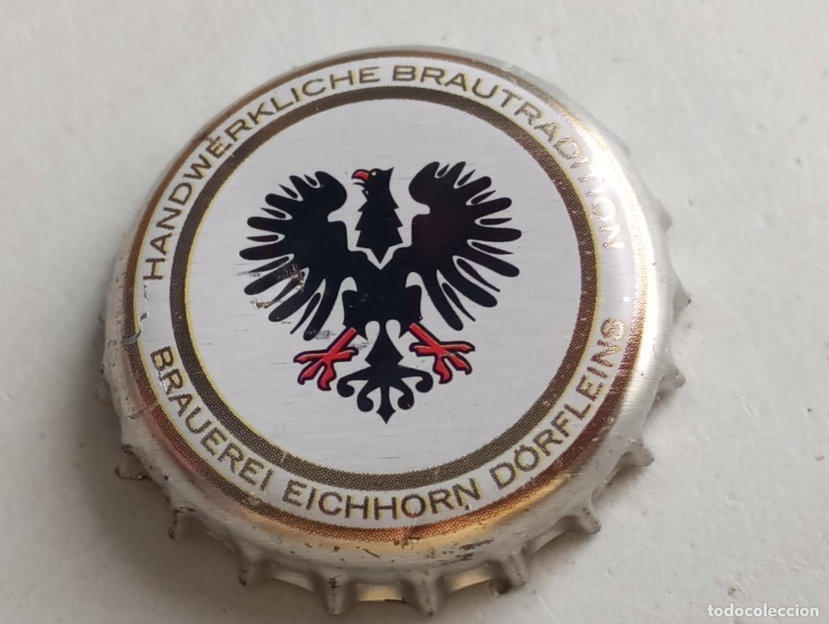 Coleccionismo de cervezas: Chapa tap&oacute;n corona de la cerveza alemana BRAUEREI EICHHORN DORFLEINS HANWERKLICHE BRAUTRADITION
