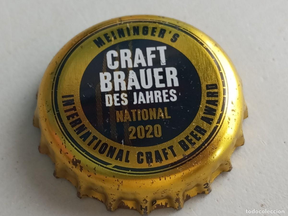 Coleccionismo de cervezas: Chapa tap&oacute;n corona de la cerveza alemana MEININGER'S CRAFT BRAUER DES JAHRES NATIONAL 2020