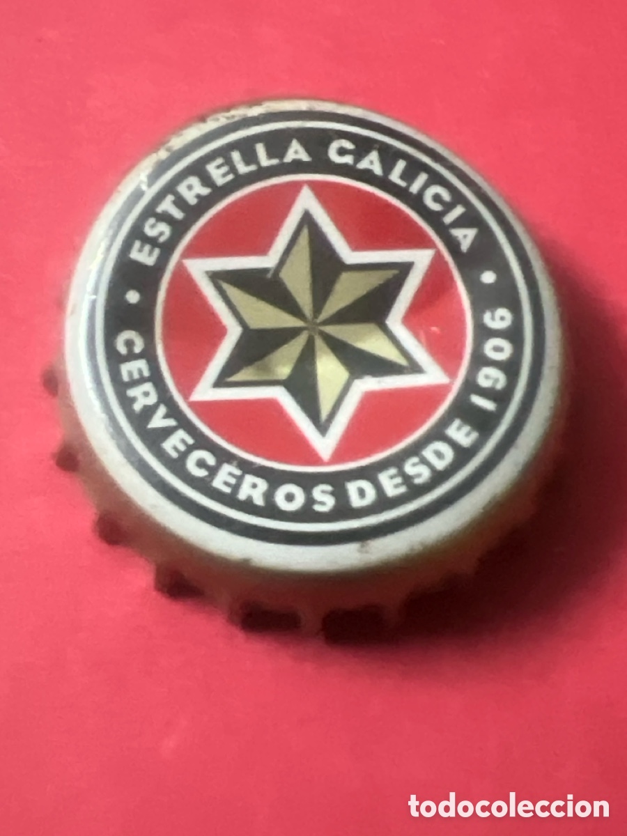 Coleccionismo de cervezas: T4/X46/H6. chapa tap&oacute;n corona de cerveza, estrella Galicia.