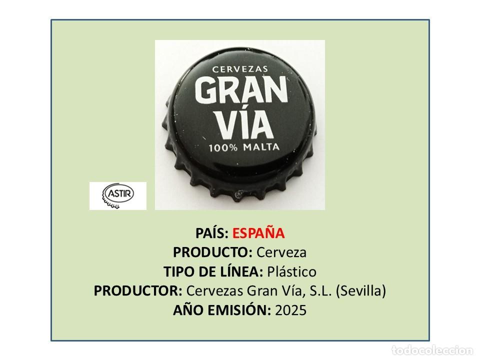Coleccionismo de cervezas: TAPON CORONA CAPSULA CHAPA CERVEZA GRAN V&Iacute;A (ESPA&Ntilde;A)