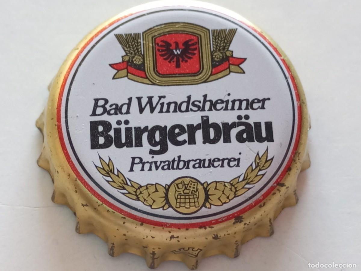Coleccionismo de cervezas: Chapa tap&oacute;n corona de la cerveza alemana BAD WINDSHEIMER - B&Uuml;RGERBR&Auml;U PRIVATBRAUEREI