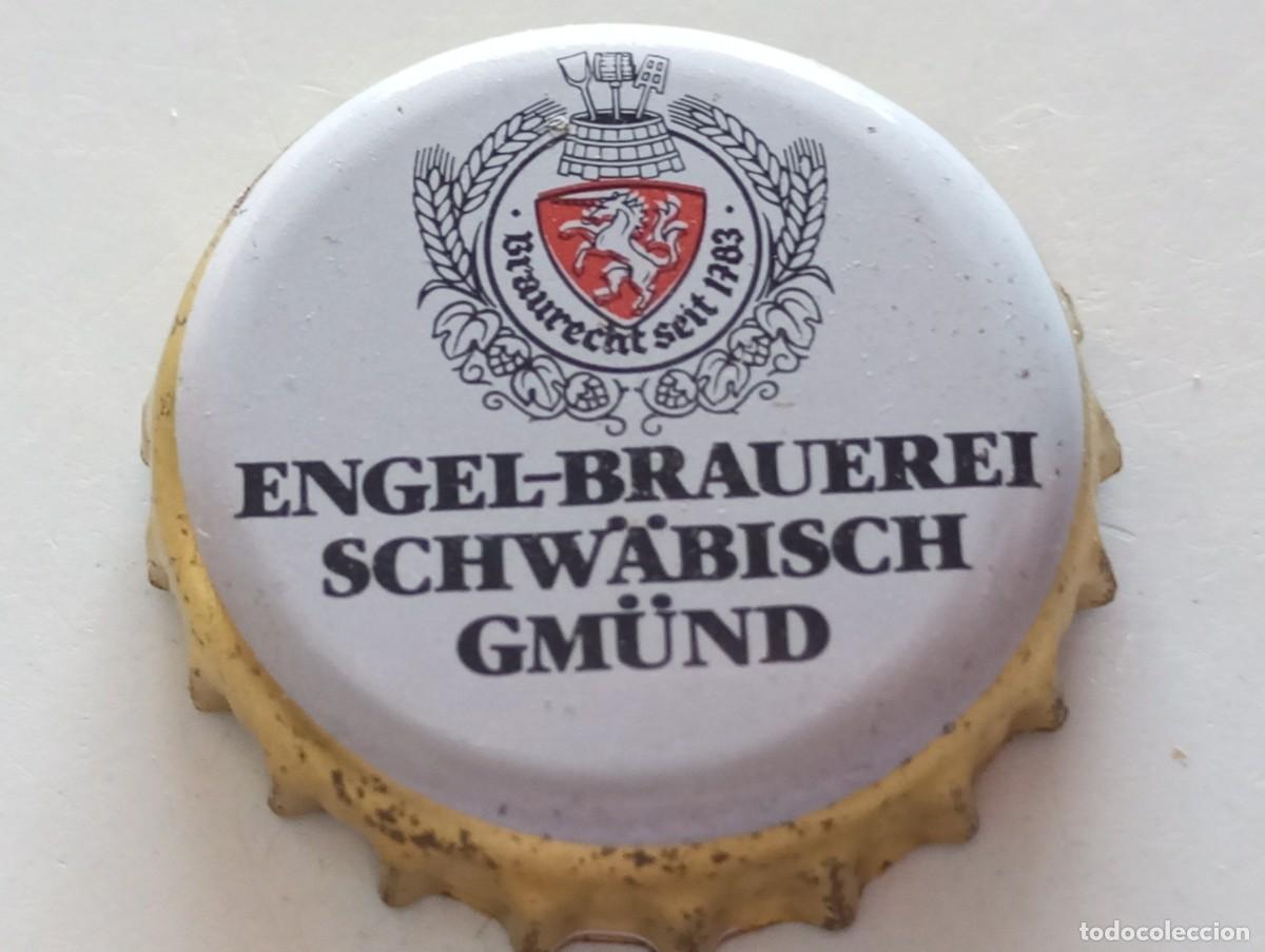 Coleccionismo de cervezas: Chapa tap&oacute;n corona de la cerveza alemana ENGEL-BRAUEREI SCHW&Auml;DISCH GM&Uuml;ND - BRAURECHT 1763