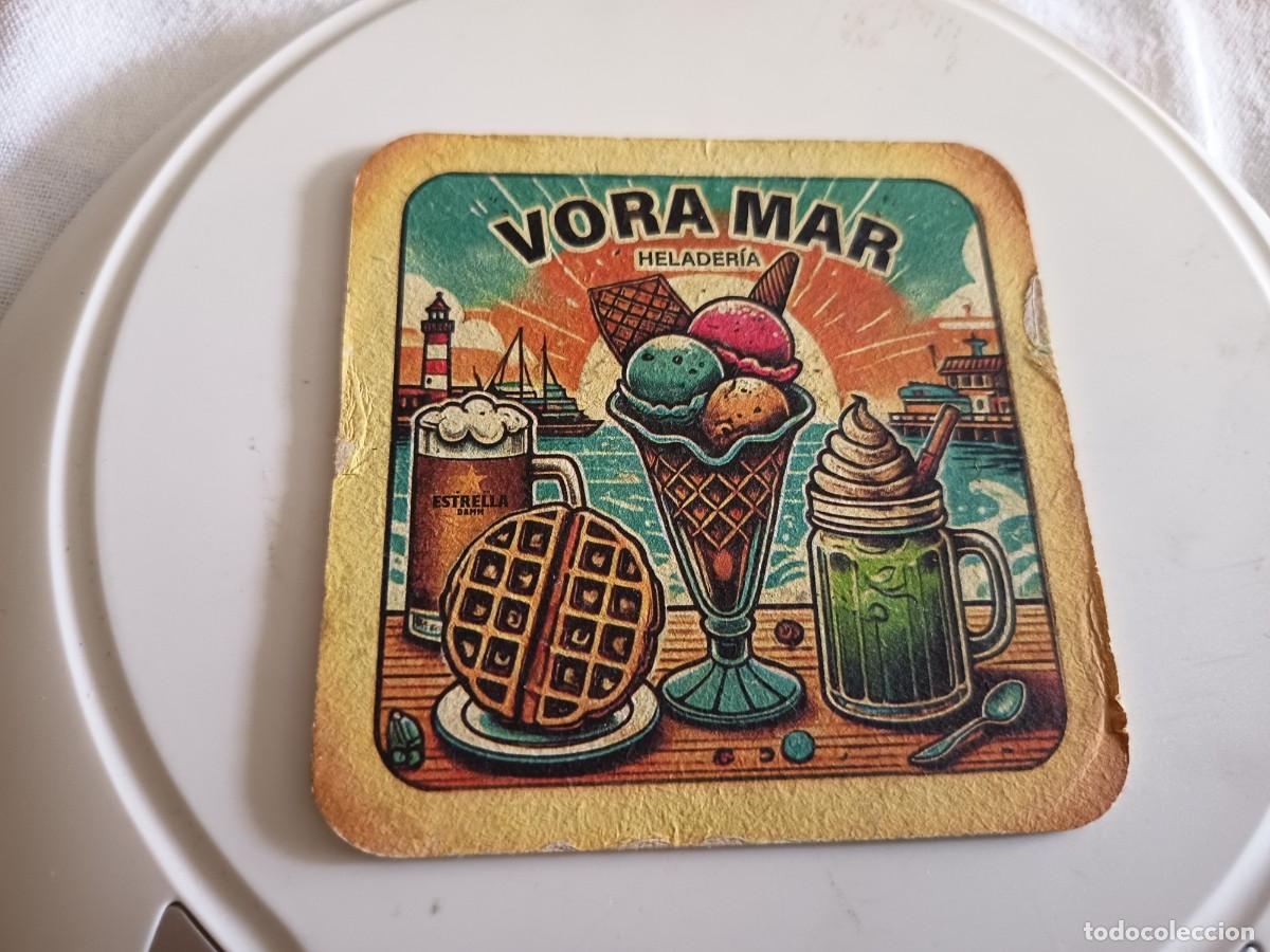 Coleccionismo de cervezas: POSAVASOS HELADERIA VORA MAR-CERVEZA ESTRELLA DAMM