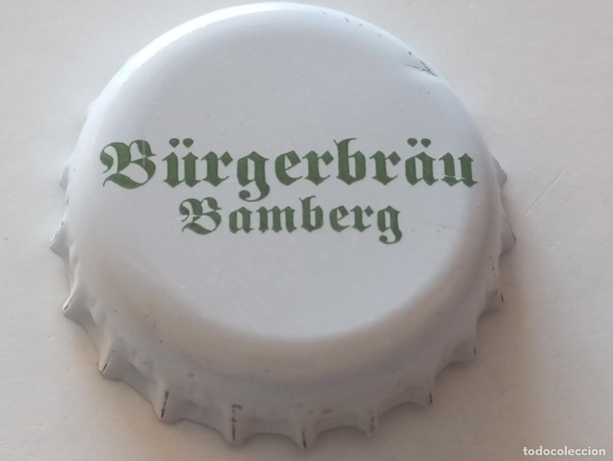 Coleccionismo de cervezas: Chapa tap&oacute;n corona de la cerveza alemana B&Uuml;RGERBR&Auml;U BAMBERG