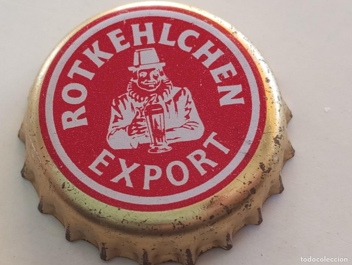 Coleccionismo de cervezas: Chapa tap&oacute;n corona de la cerveza alemana ROTKEHLCHEN EXPORT (falda dorada)