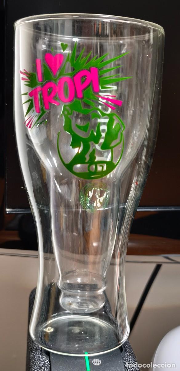 Coleccionismo de cervezas: Copa de cerveza Tropical en forma de botella invertida - Foto 1
