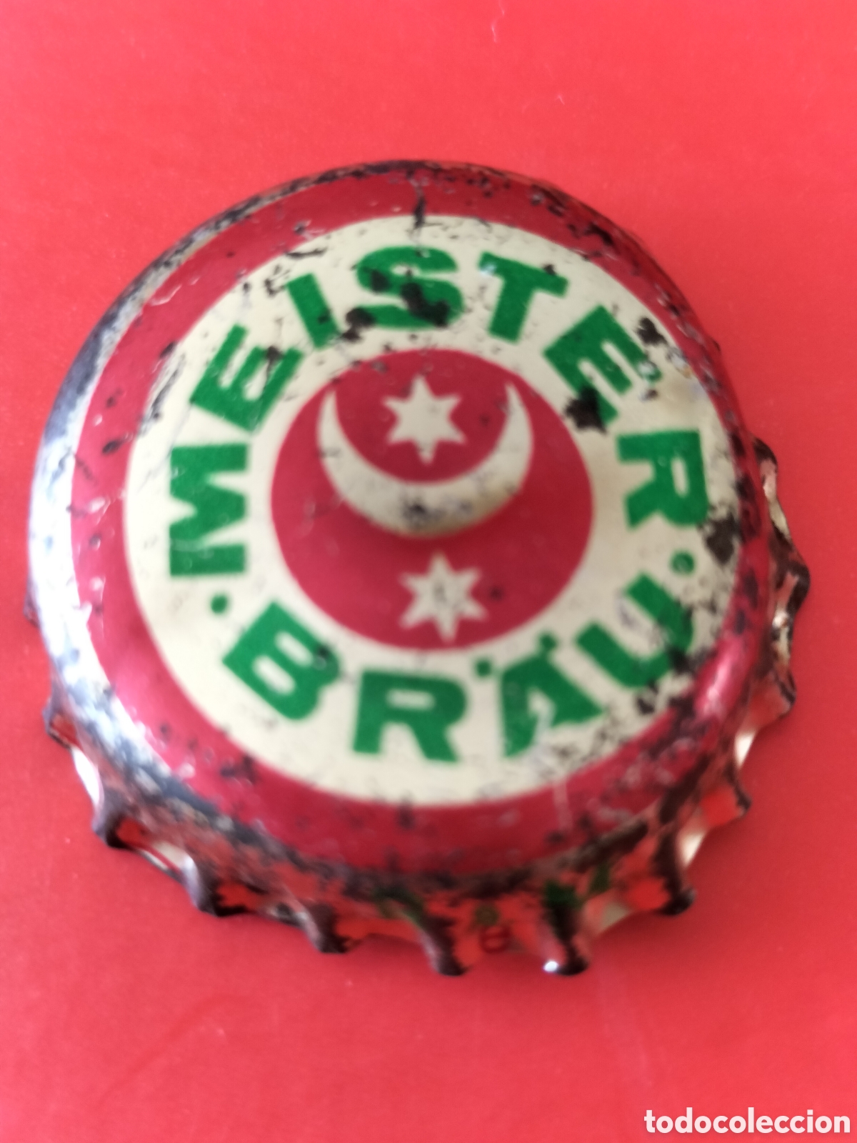 Coleccionismo de cervezas: CHAPA TAP&Oacute;N CORONA CERVEZA MEISTER BRAU - ANTIGUA REP&Uacute;BLICA DEMOCRATICA ALEMANA