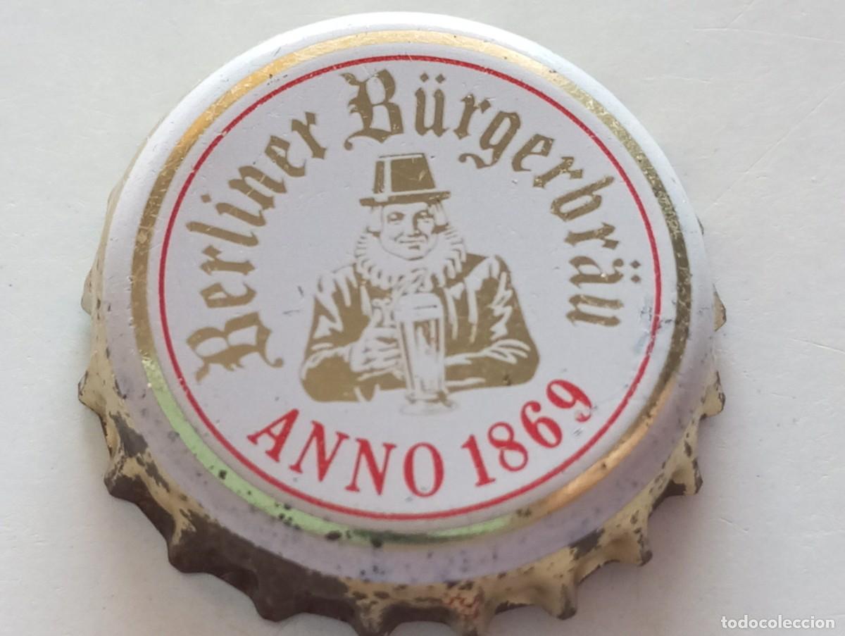 Coleccionismo de cervezas: Chapa tap&oacute;n corona de la cerveza alemana BERLINER B&Uuml;RGERBR&Auml;U ANNO 1869