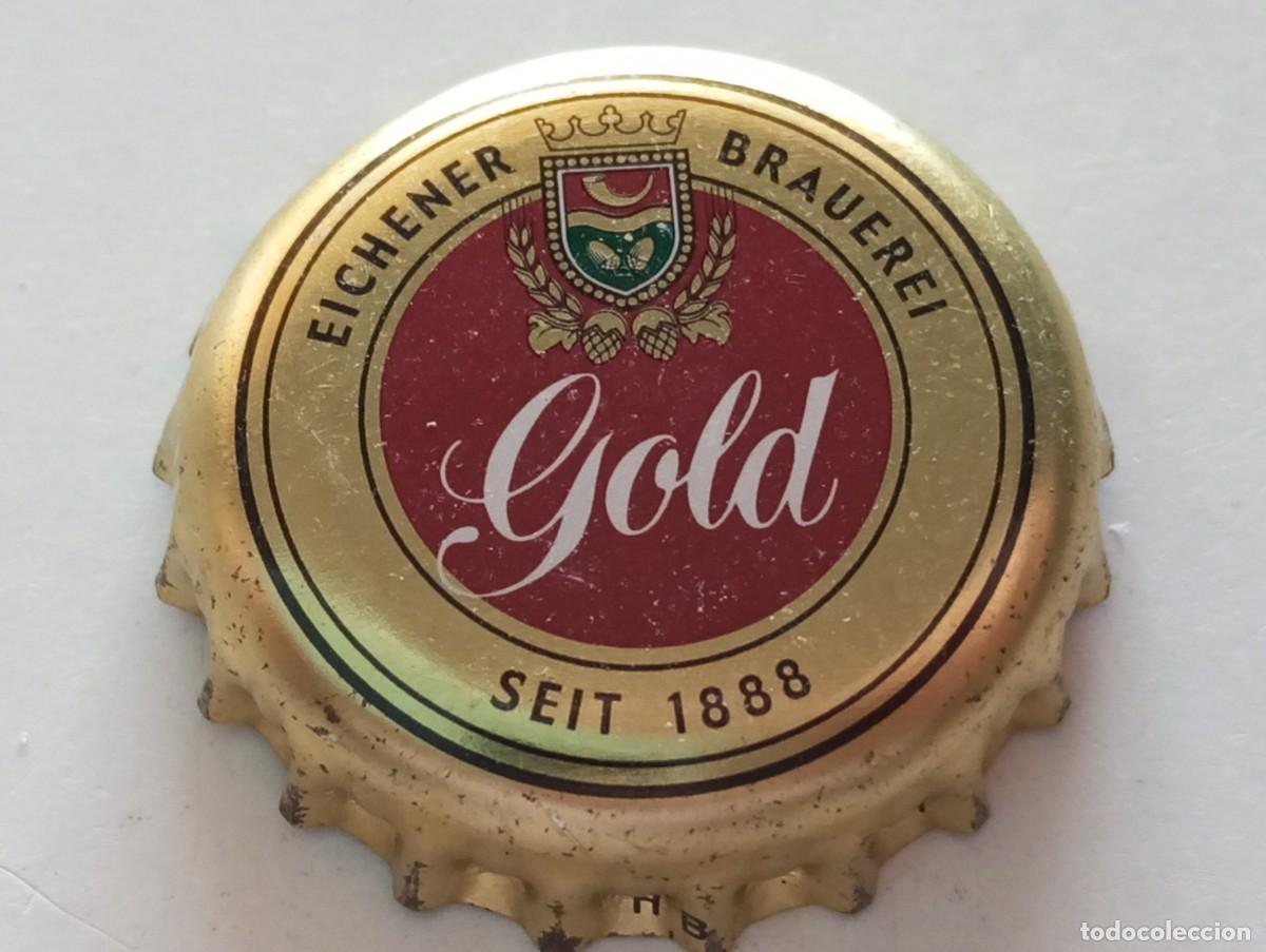 Coleccionismo de cervezas: Chapa tap&oacute;n corona de la cerveza alemana EICHENER BRAUEREI GOLD SEIT 1888