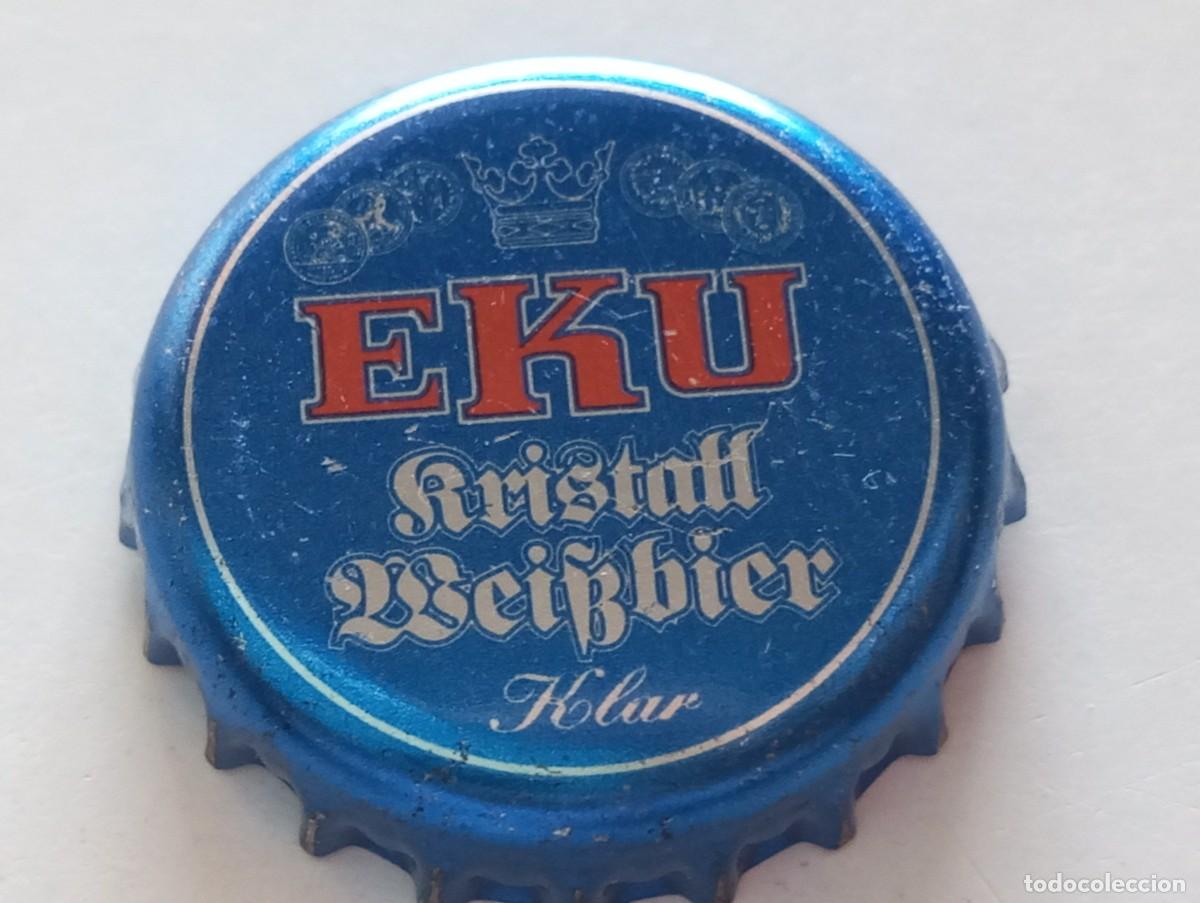 Coleccionismo de cervezas: Chapa tap&oacute;n corona de la cerveza alemana EKU KRISTALL WEISSBIER KLAR