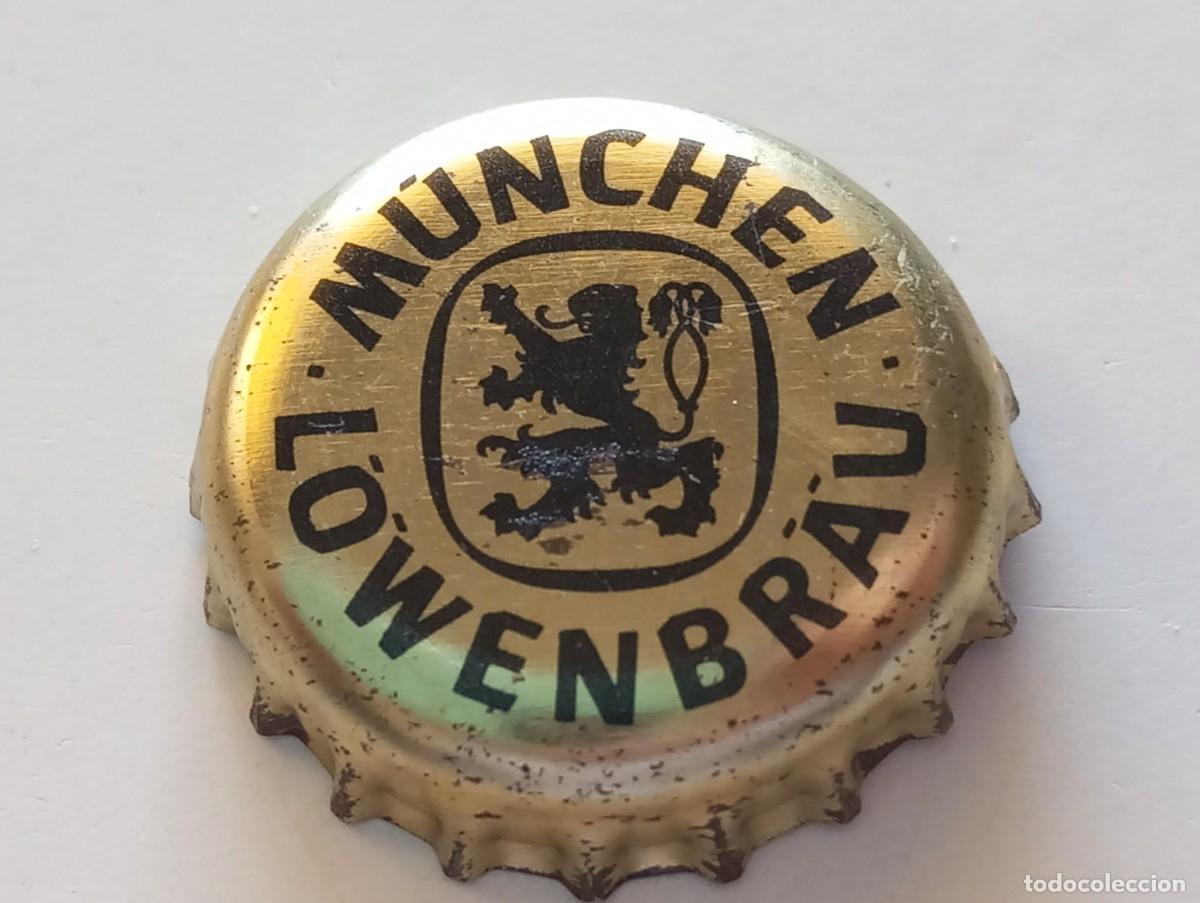 Coleccionismo de cervezas: Chapa tap&oacute;n corona de la cerveza alemana L&Ouml;WENBR&Auml;U M&Uuml;NCHEN