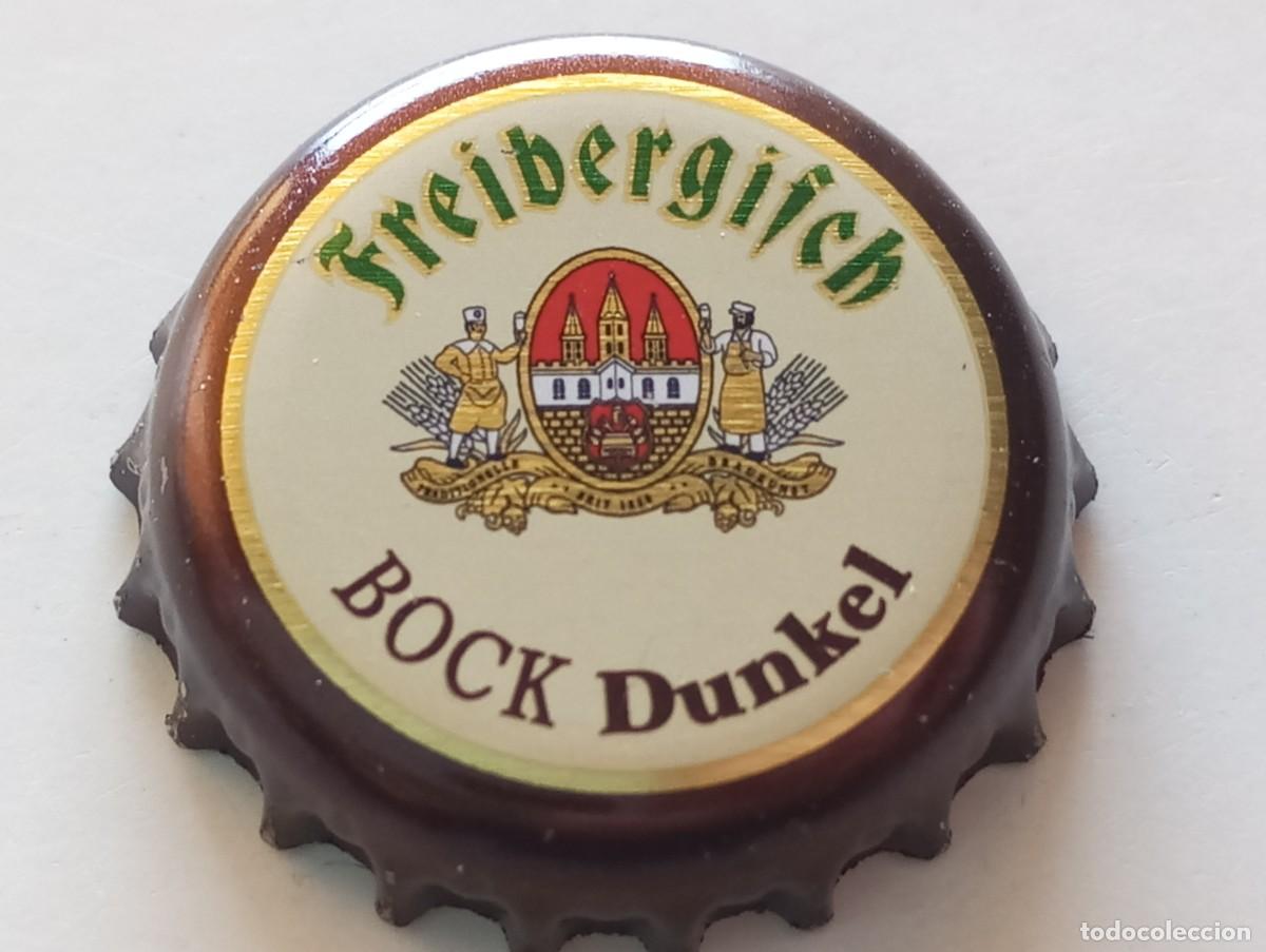 Coleccionismo de cervezas: Chapa tap&oacute;n corona de la cerveza alemana FREIBERGISCH BOCK DUNKEL