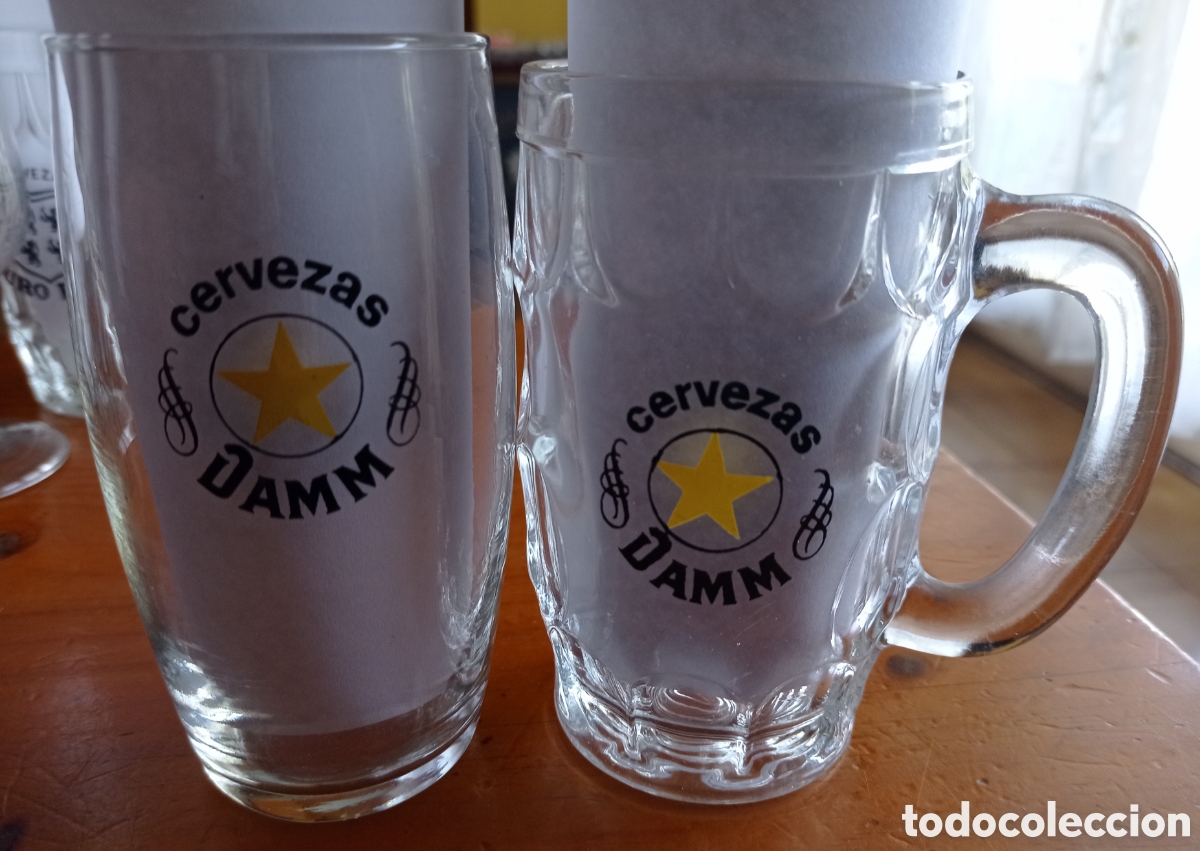 Coleccionismo de cervezas: CERVEZA DAMM JARRA Y VASO