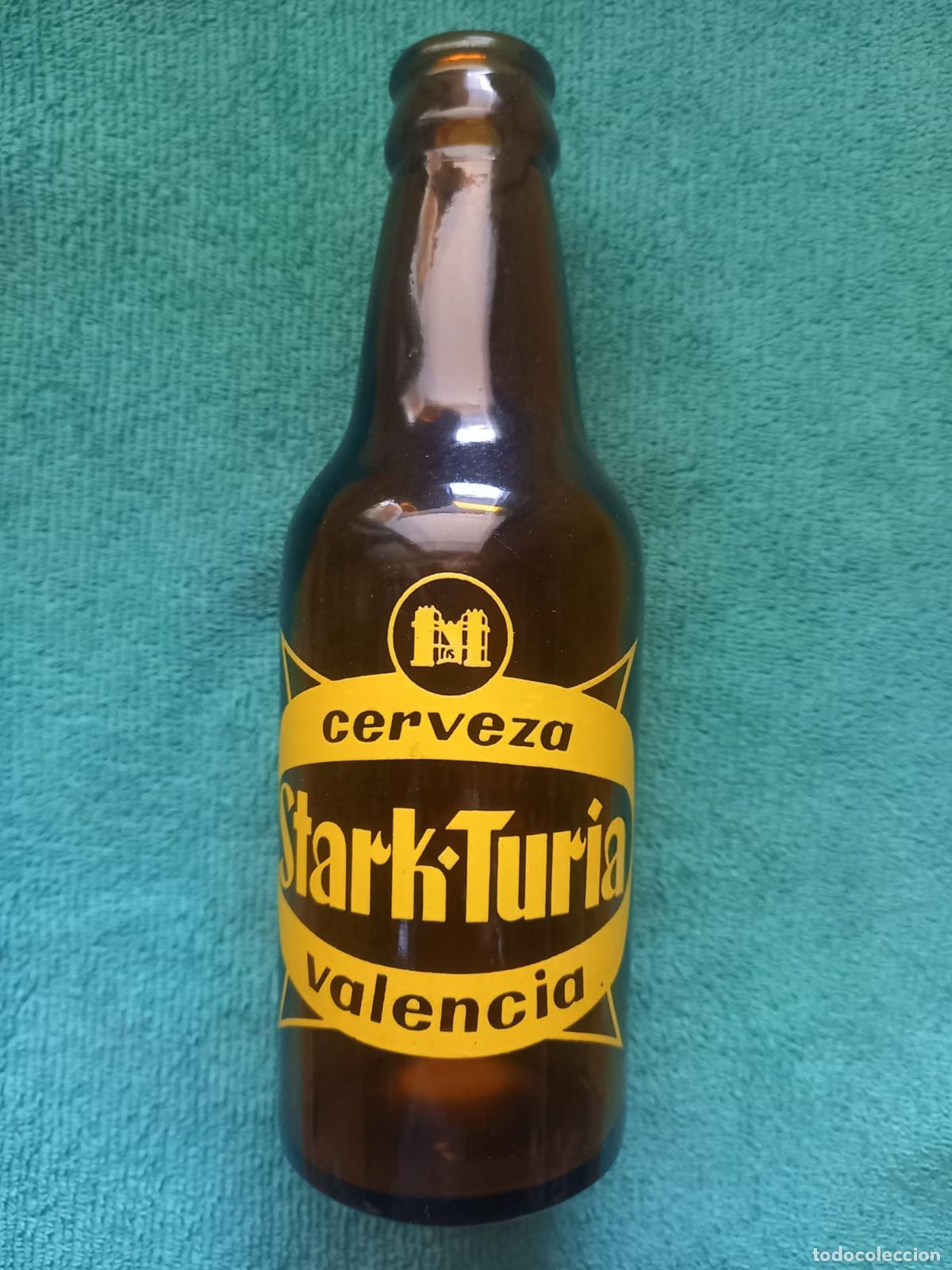 Coleccionismo de cervezas: Botella cerveza *STARK-TURIA* QUINTO, serigraf&iacute;a inferior: *VALENCIA*