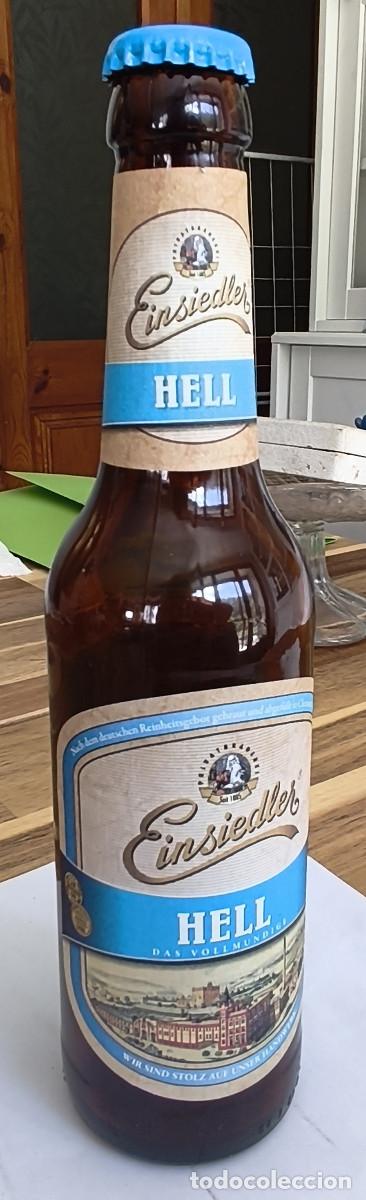 Coleccionismo de cervezas: BOTELLA VACIA CON ETIQUETAS Y CHAPA TAPON CORONA CERVEZA - EINSIEDLER HELL - ALEMANIA