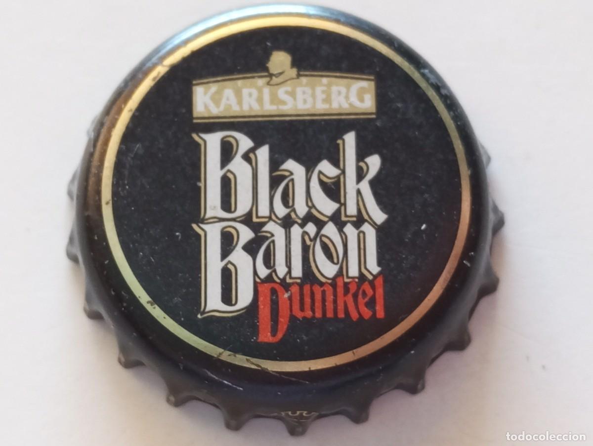 Coleccionismo de cervezas: Chapa tap&oacute;n corona de la cerveza alemana KARLSBERG BLACK BARON DUNKEL