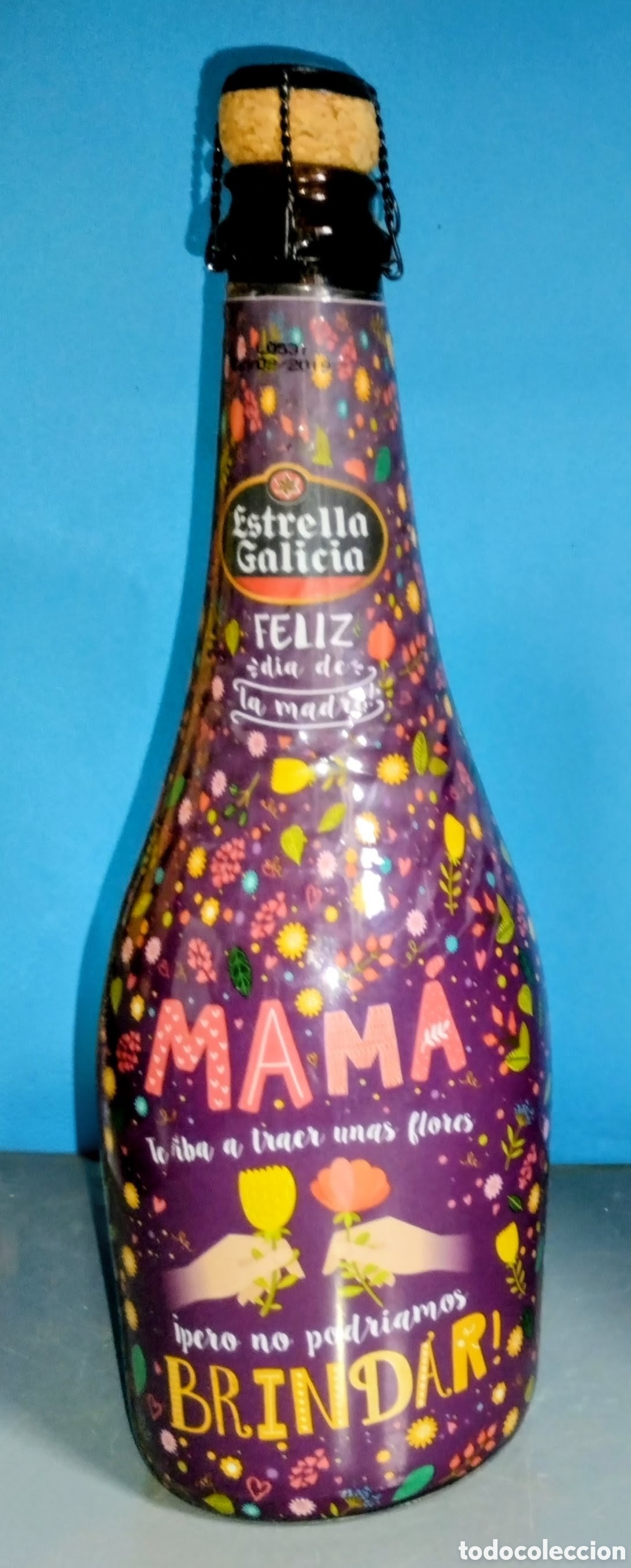 Coleccionismo de cervezas: botella 75 CENTILITROS de CERVEZA &rdquo;ESTRELLA FELIZ D&Iacute;A DE LA MADRE&rdquo; NUEVA SIN ESTRENAR Y SIN ABRIR.
