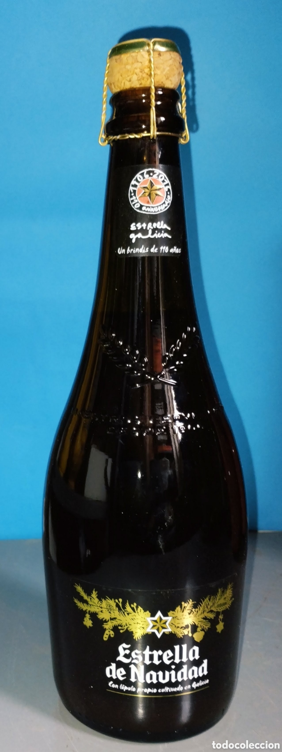 Coleccionismo de cervezas: botella &rdquo;ESTRELLA DE NAVIDAD&rdquo; &rdquo;UN BRINDIS DE 110 A&Ntilde;OS&rdquo; de ESTRELLA GALICIA a&ntilde;o 2016: NUEVA SIN ABRIR