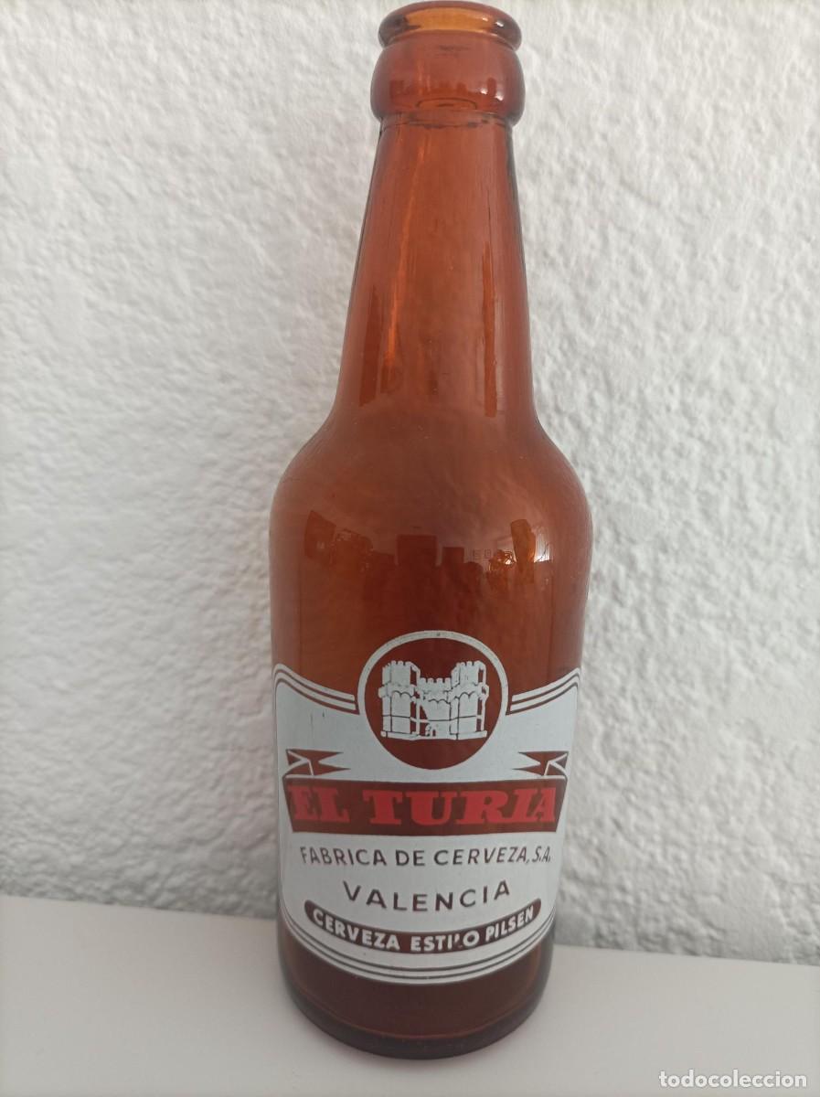 Coleccionismo de cervezas: Botella de cerveza antigua el turia
