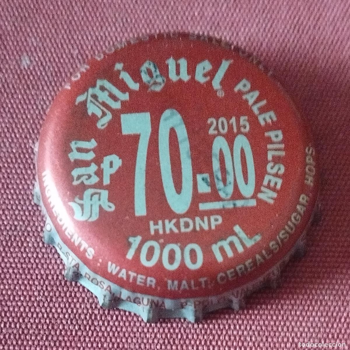 Coleccionismo de cervezas: CHAPA CERVEZA - SAN MIGUEL - PALE PILSEN - 2015 - 70.00 - 1000 ML