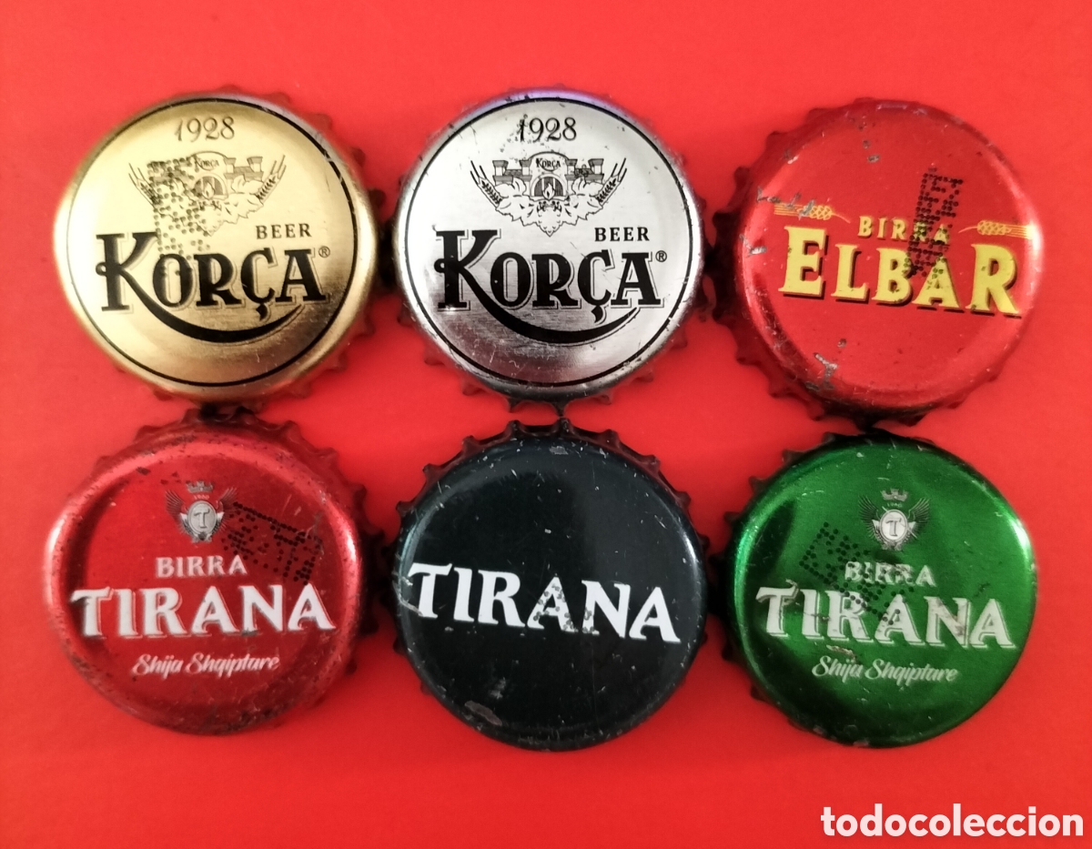 Coleccionismo de cervezas: LOTE 6 CHAPAS TAPON CORONA CERVEZA ALBANIA