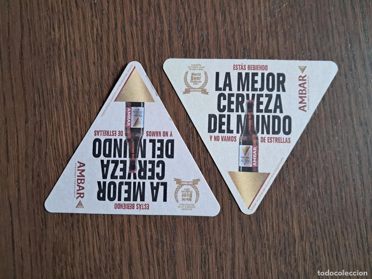 Coleccionismo de cervezas: posavasos de cerveza, Ambar, la mejor cerveza del mundo.