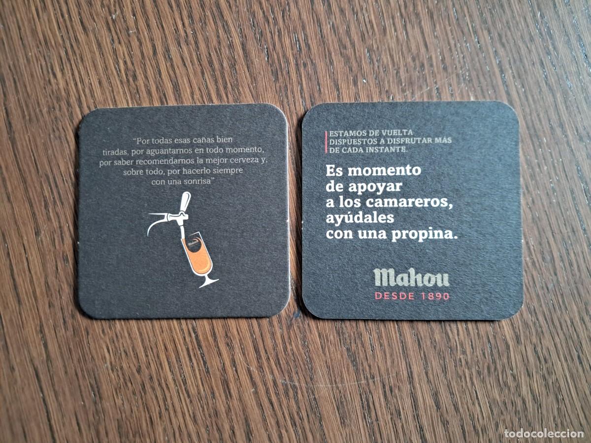 Coleccionismo de cervezas: posavasos de cerveza, Mahou, es momento de apoyar a los camareros, a&uacute;dales con una propina.