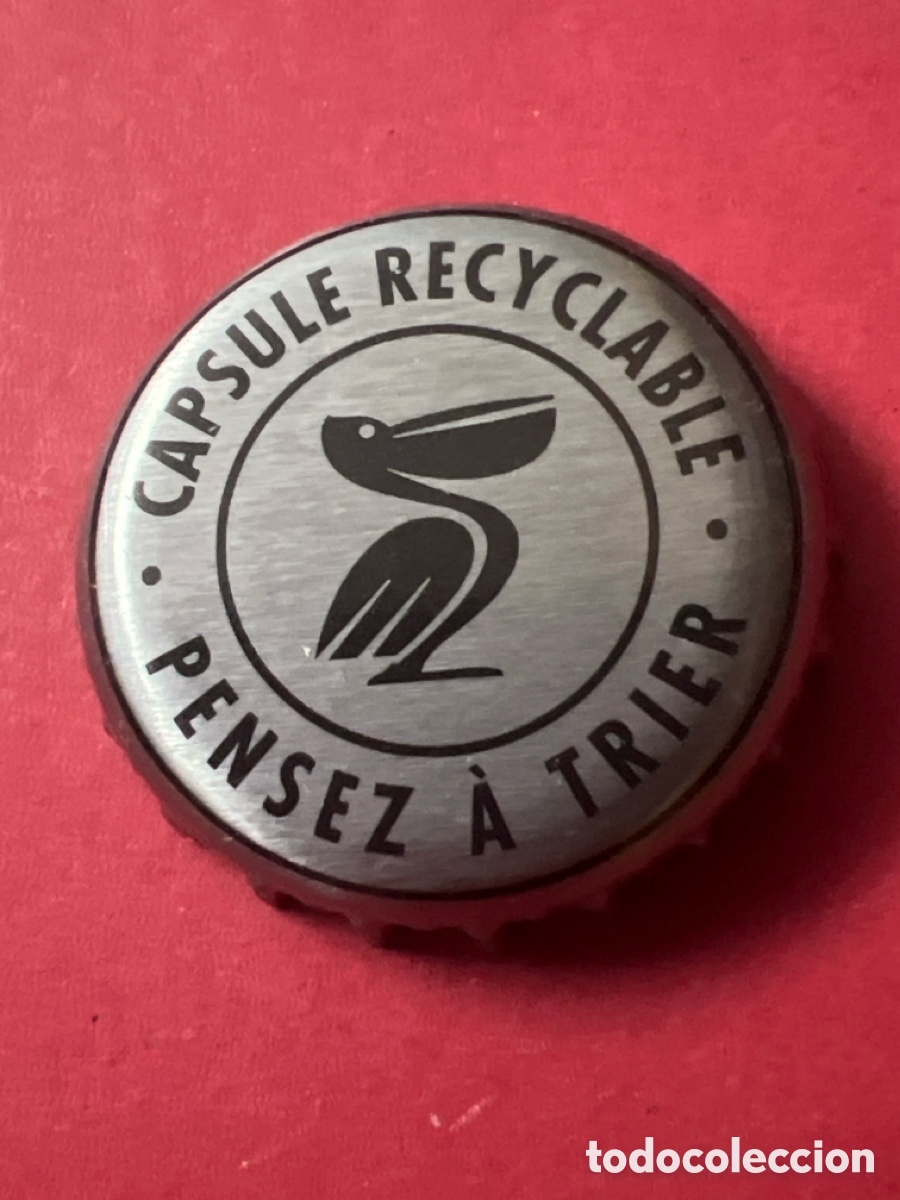 Coleccionismo de cervezas: T4/X56/N2. Chapa tap&oacute;n corona de la cerveza francesa PELFORTH 'CAPSULE RECYCLABLE - PENSEZ A TRIER'