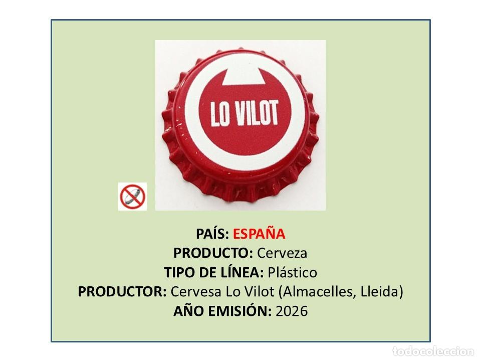 Coleccionismo de cervezas: TAPON CORONA CAPSULA CHAPA CERVEZA LO VILOT (ESPA&Ntilde;A)