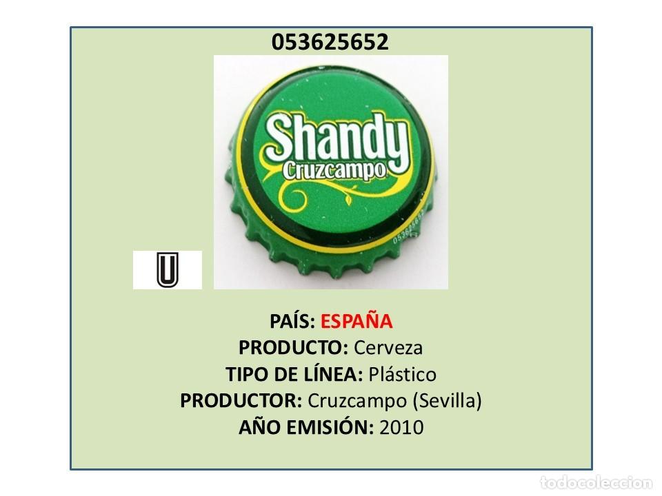 Coleccionismo de cervezas: TAPON CORONA CAPSULA CHAPA CERVEZA SHANDY CRUZCAMPO (ESPA&Ntilde;A)