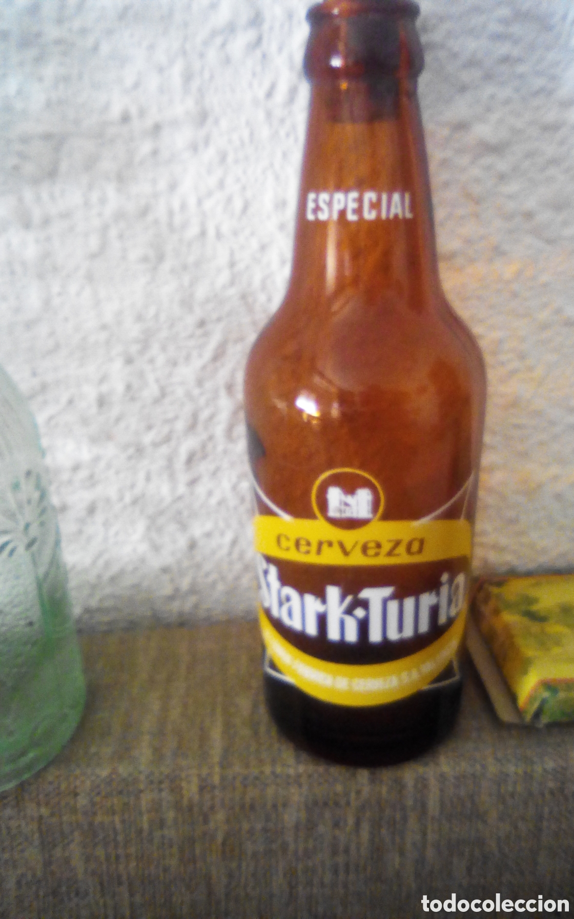 Coleccionismo de cervezas: Botella tercio cerveza Stark-Turia Especial. El Turia f&aacute;brica de cerveza, S. A., Valencia. Ver