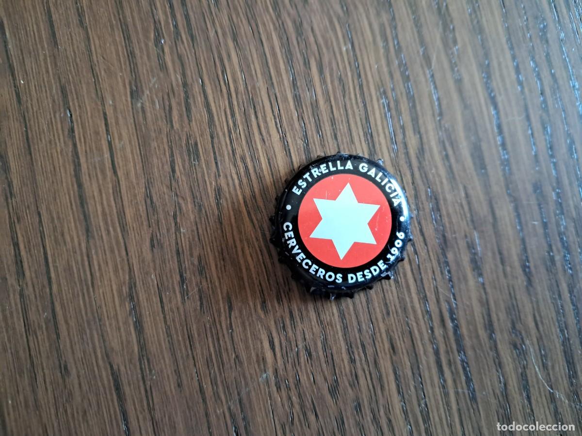 Coleccionismo de cervezas: chapa tap&oacute;n corona de cerveza, estrella Galicia.