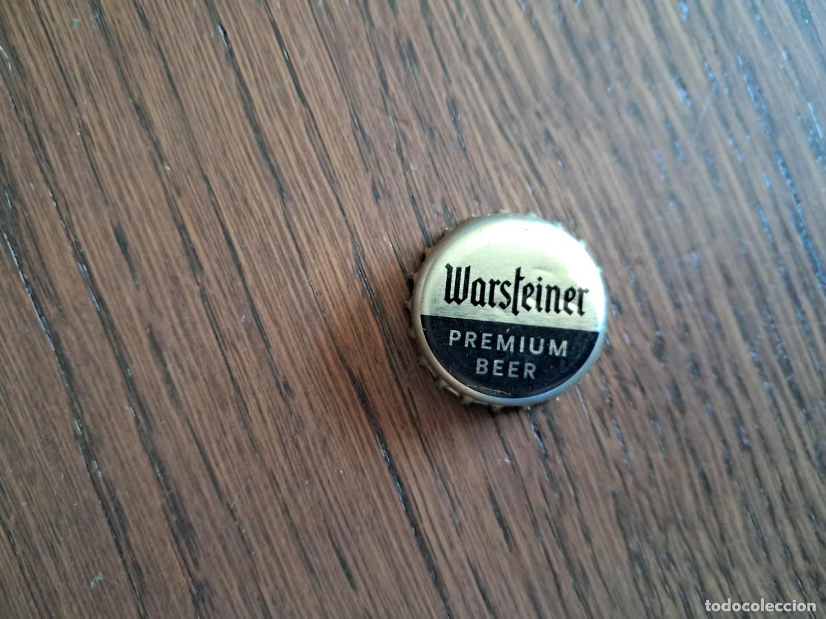 Coleccionismo de cervezas: chapa tap&oacute;n corona de cerveza, warsteiner, premium beer.