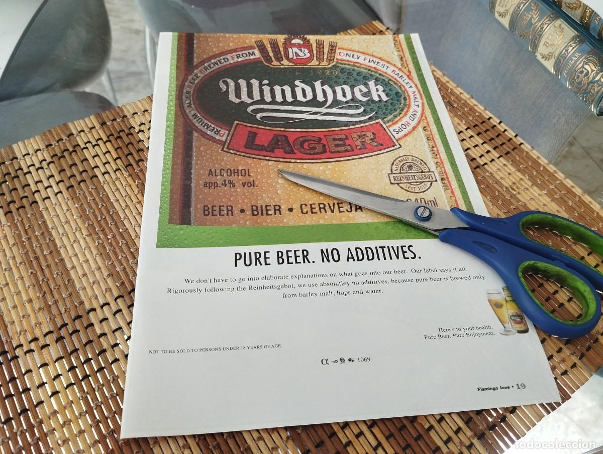 Coleccionismo de cervezas: CERVEZA WINDHOEK LAGER NAMIBIA ANUNCIO PUBLICIDAD REVISTA EN ALEMAN 1997