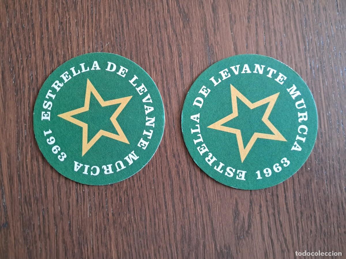 Collectionnisme de bi&egrave;res: posavasos de cerveza, estrella de Levante, Murcia.