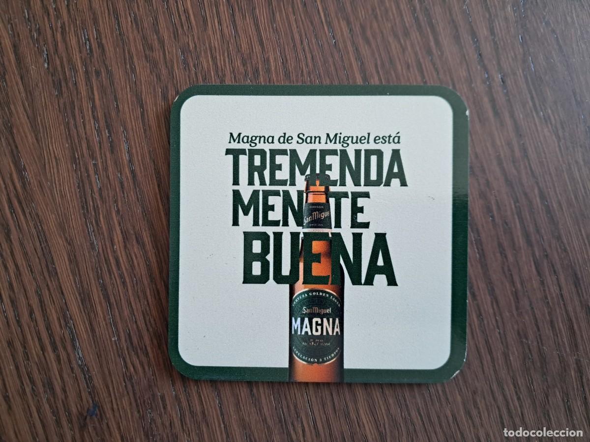 Coleccionismo de cervezas: posavasos de cerveza, magna de san miguel, cart&oacute;n muy duro, grueso 3 mm. tremendamente buena.