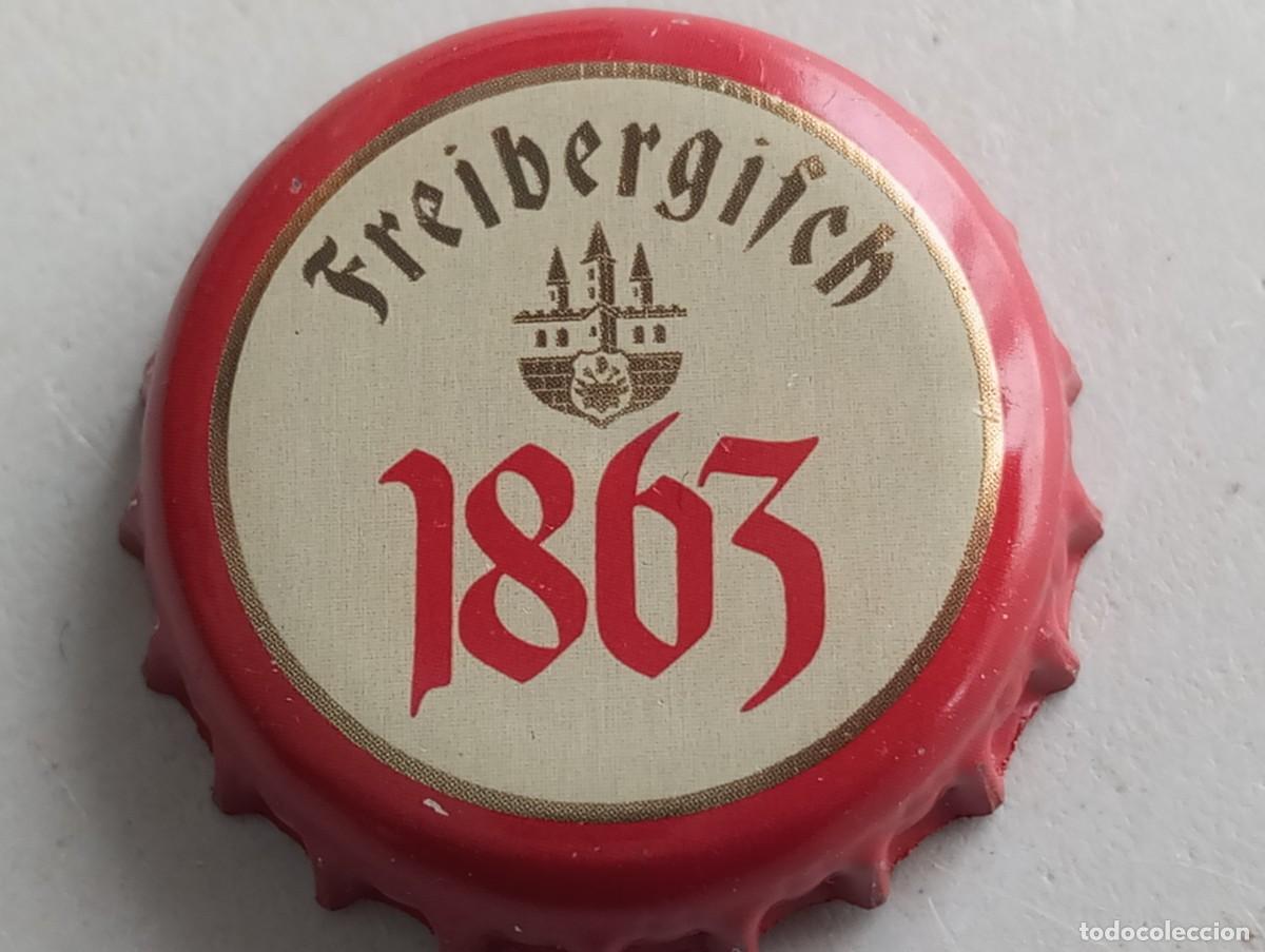 Coleccionismo de cervezas: Chapa tap&oacute;n corona de la cerveza alemana FREIBERGISCH 1863