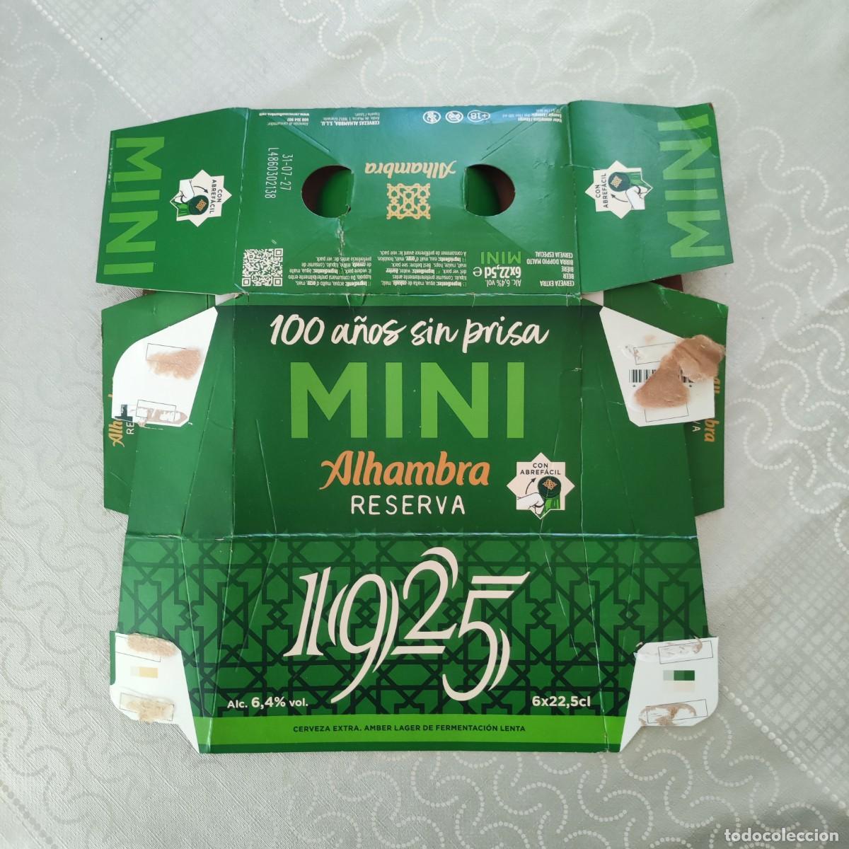 Coleccionismo de cervezas: CARTON PACK 6 - CERVEZA MINI ALHAMBRA RESERVA 1925 - R13135 - 100GR