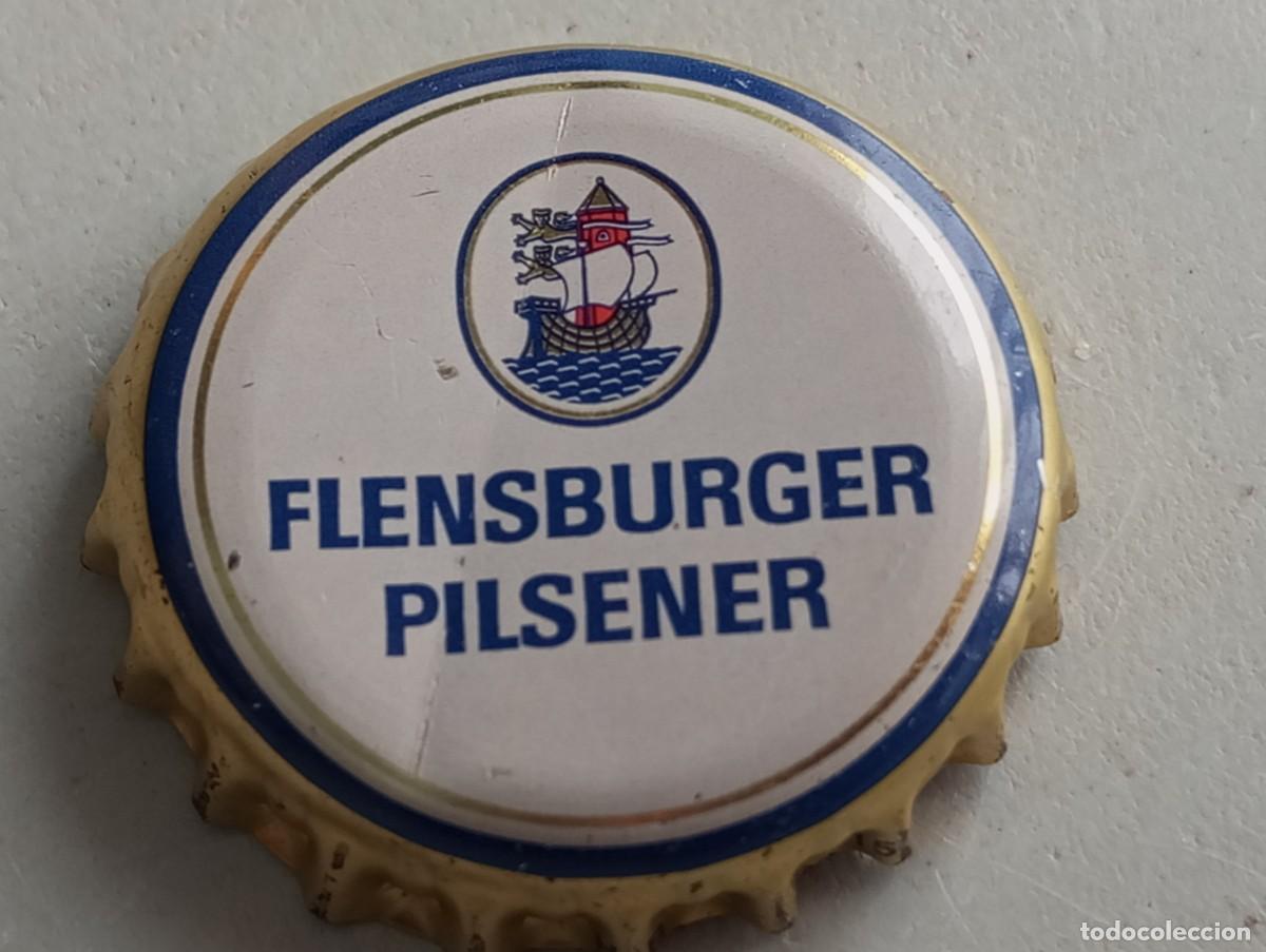 Coleccionismo de cervezas: Chapa tap&oacute;n corona de la bebida alemana FLENSBURGER PILSENER